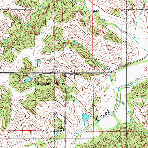 Topographic Map of Bucknell, IA