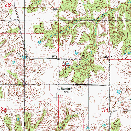 Topographic Map of Butcher School, IA
