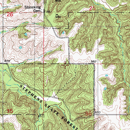 Topographic Map of Coal Glen School, IA