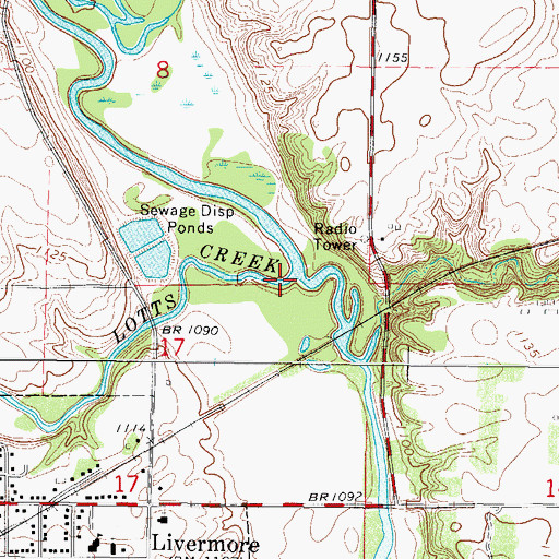 Topographic Map of Lotts Creek, IA