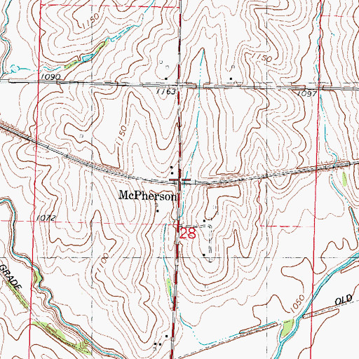 Topographic Map of McPherson, IA