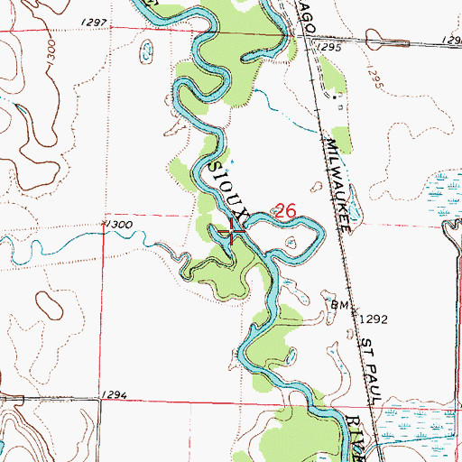 Topographic Map of Prairie Creek, IA