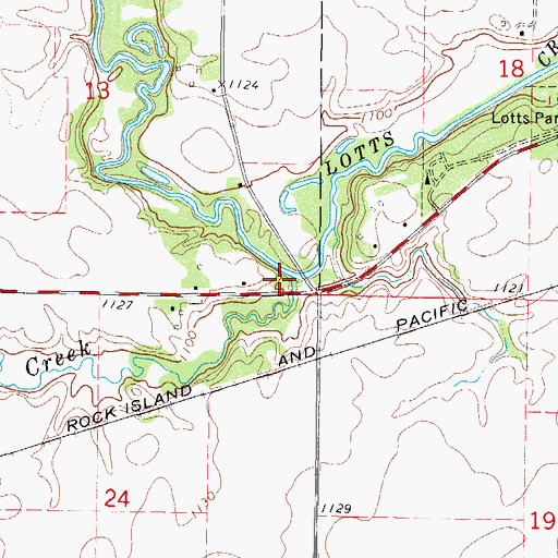 Topographic Map of Trulner Creek, IA