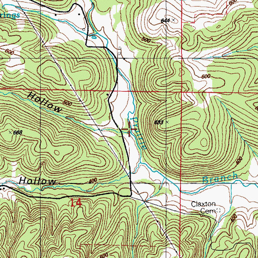 Topographic Map of Big Hollow, AR