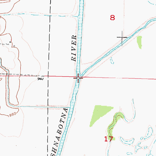 Topographic Map of Walnut Creek, IA