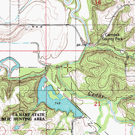 Topographic Map of Whites Creek, IA