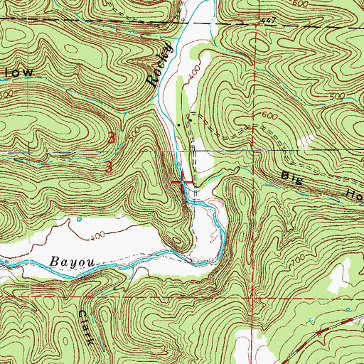 Topographic Map of Big Hollow, AR