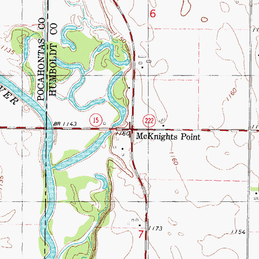 Topographic Map of McKnights Point, IA
