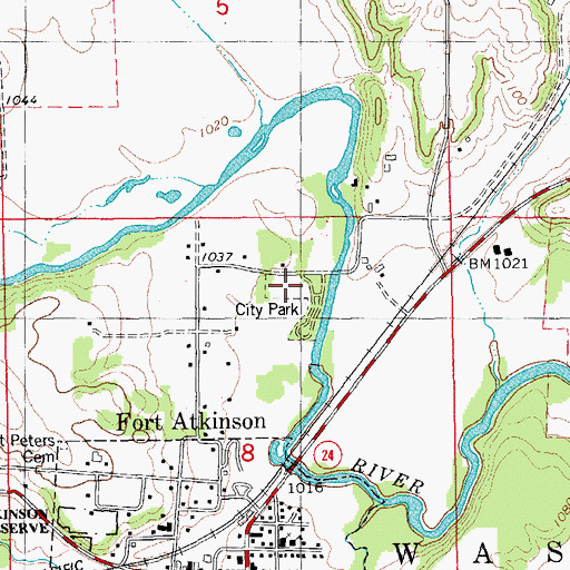 Topographic Map of Fort Atkinson City Park, IA