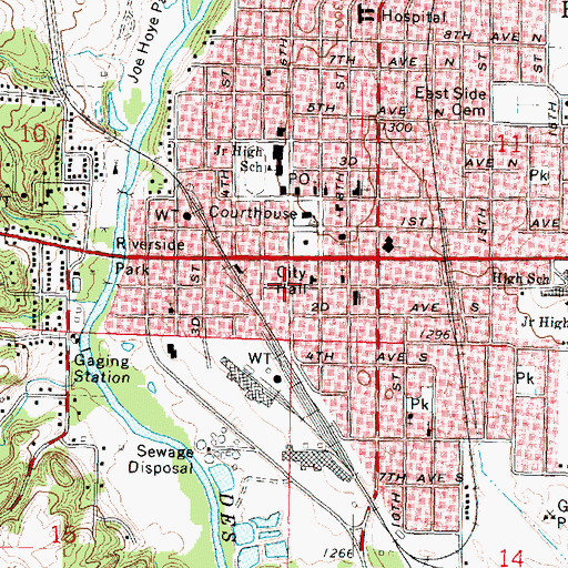 Topographic Map of Fort Defiance (historical), IA