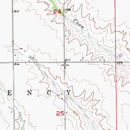 Topographic Map of Crossroads School, IA