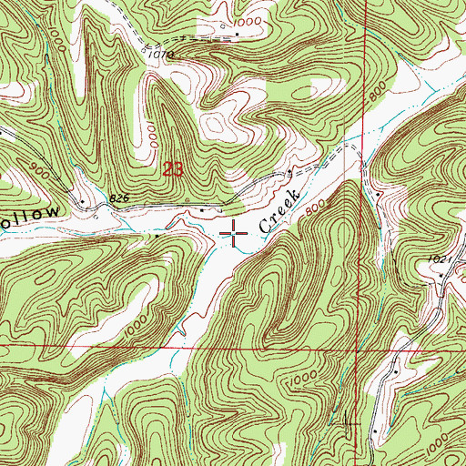 Topographic Map of Big Hollow, AR