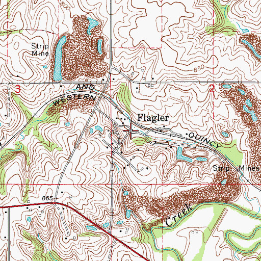 Topographic Map of Flagler, IA