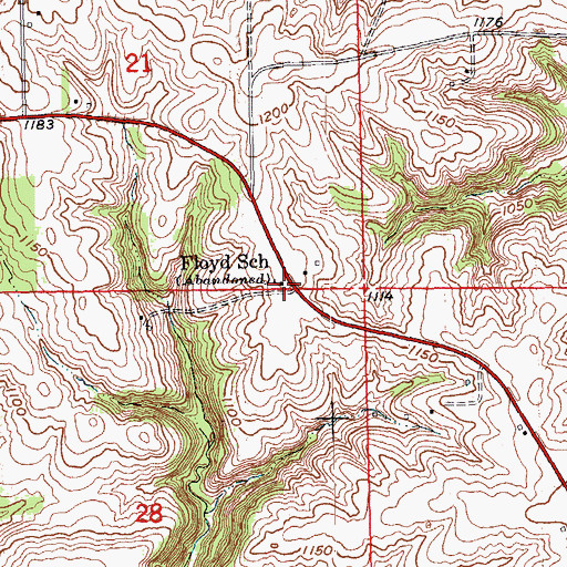 Topographic Map of Floyd School, IA