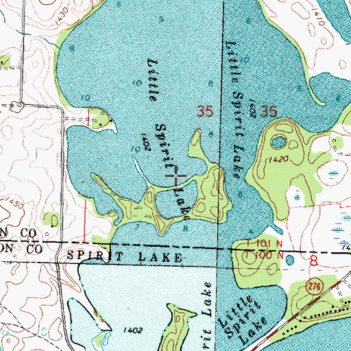 Topographic Map of Little Spirit Lake, MN