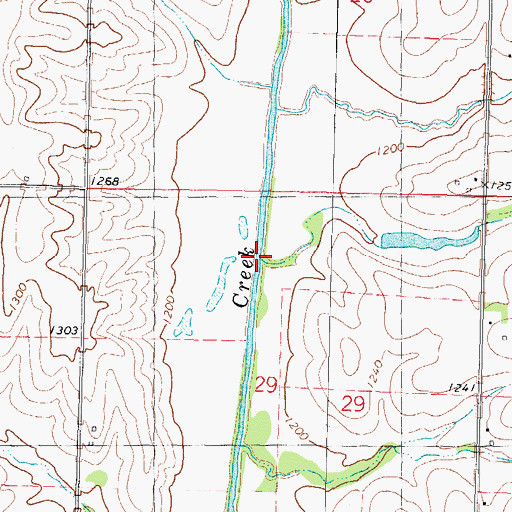 Topographic Map of Squaw Creek, IA