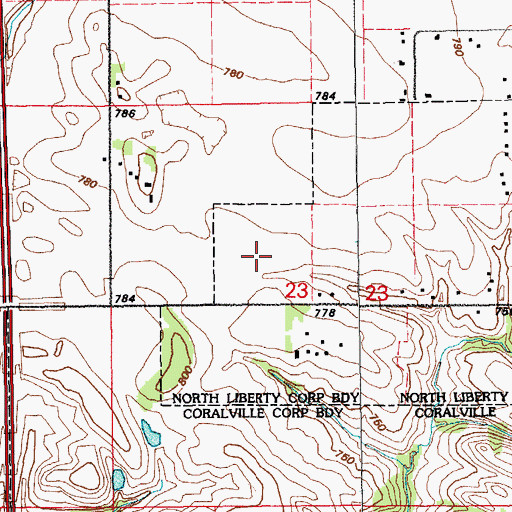 Topographic Map of Coralville Lake, IA
