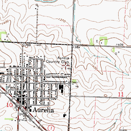 Topographic Map of Aurelia Country Club, IA