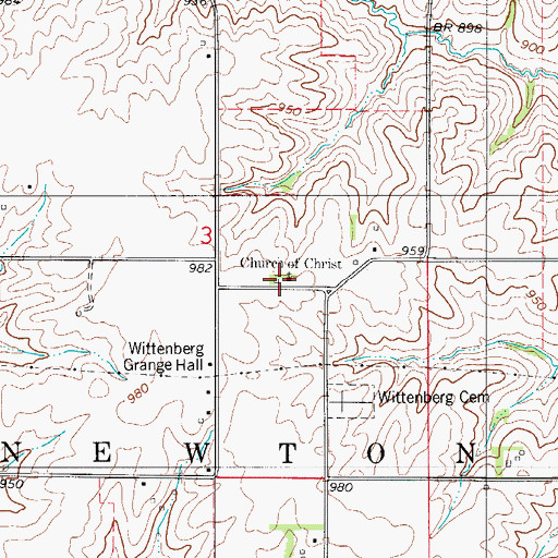 Topographic Map of Wittemberg Church, IA