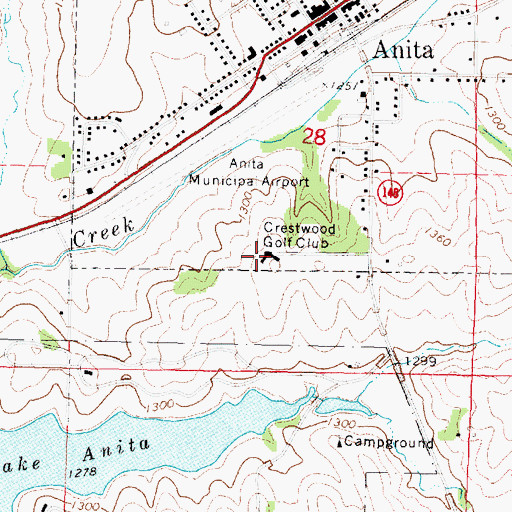 Topographic Map of Crestwood Golf Club, IA