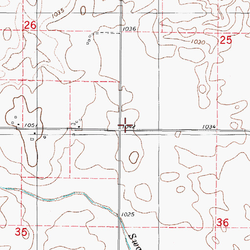 Topographic Map of Dawson School Number 7, IA