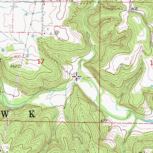 Topographic Map of Big Hollow, AR