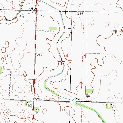 Topographic Map of Ditch Number 132, IA