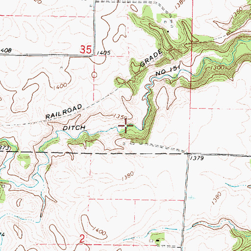 Topographic Map of Ditch Number 151, IA