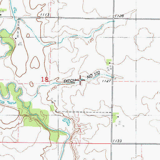 Topographic Map of Ditch Number 172, IA
