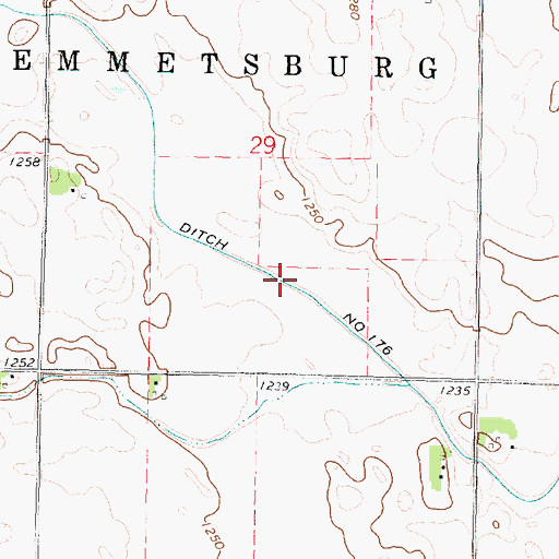 Topographic Map of Ditch Number 176, IA