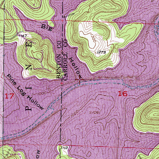 Topographic Map of Big Hollow, AR