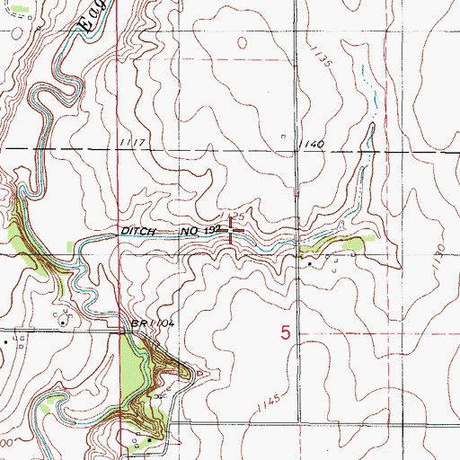 Topographic Map of Ditch Number 192, IA