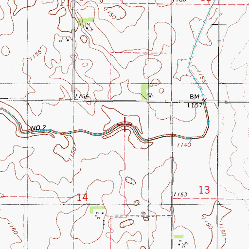Topographic Map of Ditch Number 2, IA