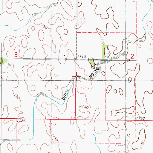 Topographic Map of Ditch Number 206, IA
