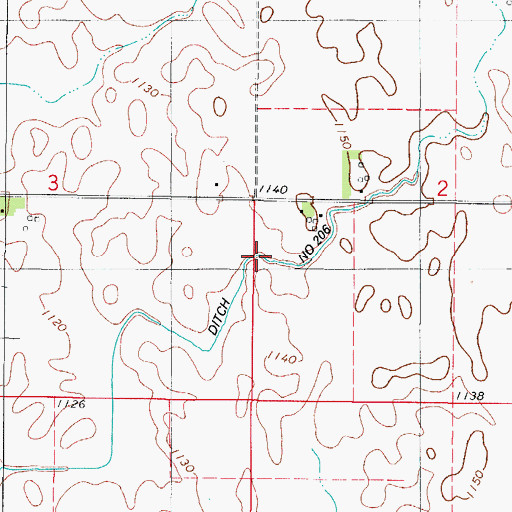 Topographic Map of Ditch Number 206, IA