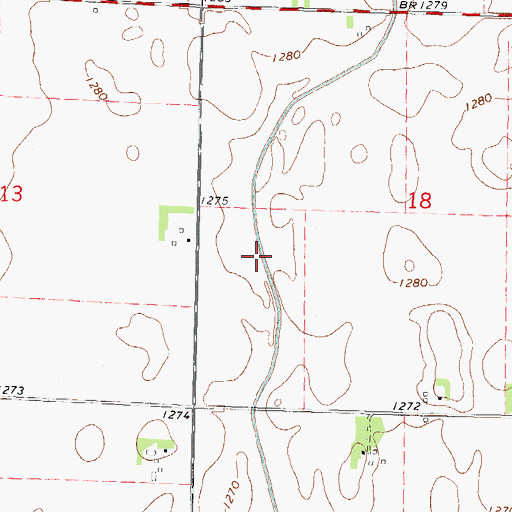 Topographic Map of Ditch Number 21, IA