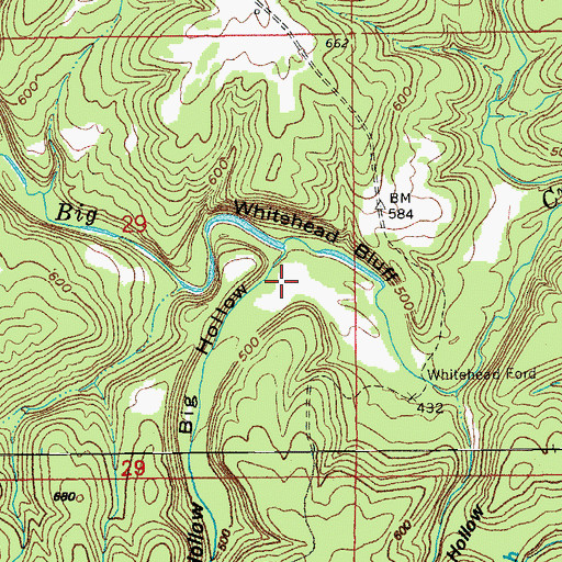 Topographic Map of Big Hollow, AR