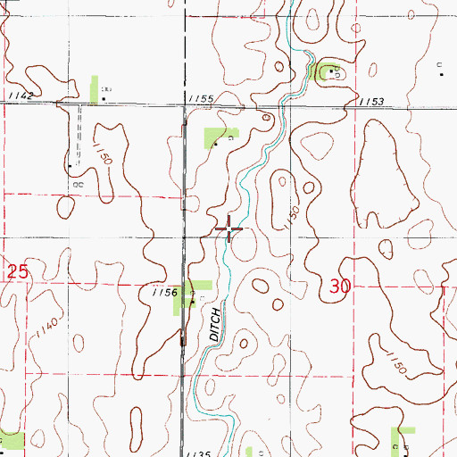 Topographic Map of Ditch Number 266, IA