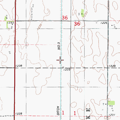 Topographic Map of Ditch Number 3, IA