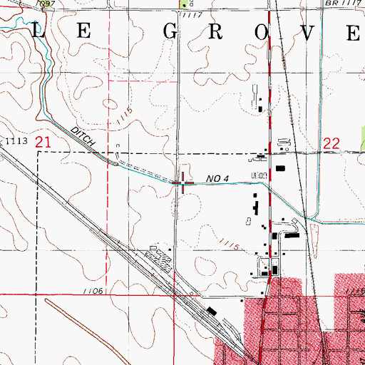 Topographic Map of Ditch Number 4, IA
