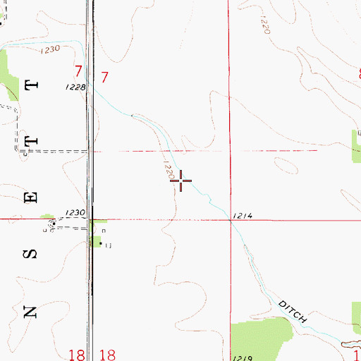 Topographic Map of Ditch Number 40, IA