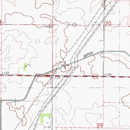 Topographic Map of Ditch Number 46, IA