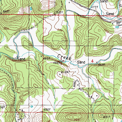 Topographic Map of Big Hurricane Creek, AR