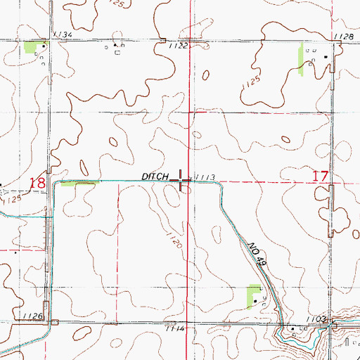 Topographic Map of Ditch Number 49, IA