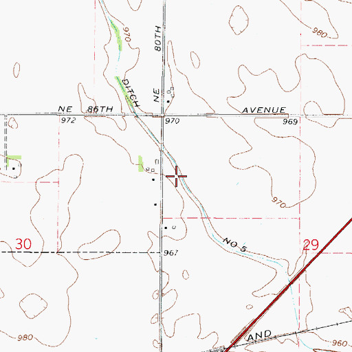 Topographic Map of Ditch Number 5, IA