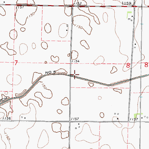 Topographic Map of Ditch Number 5, IA