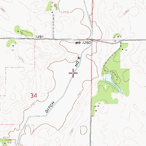 Topographic Map of Ditch Number 6, IA