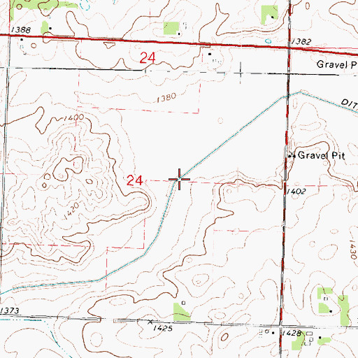 Topographic Map of Ditch Number 60, IA