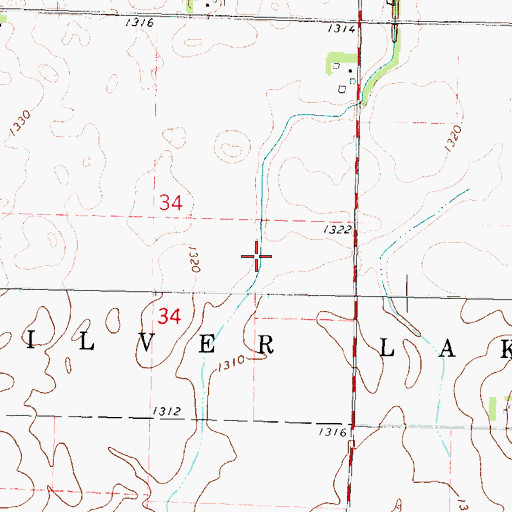 Topographic Map of Ditch Number 62, IA