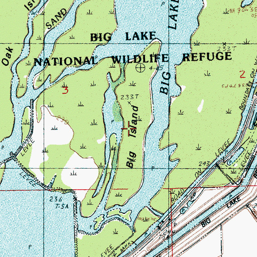 Topographic Map of Big Island, AR